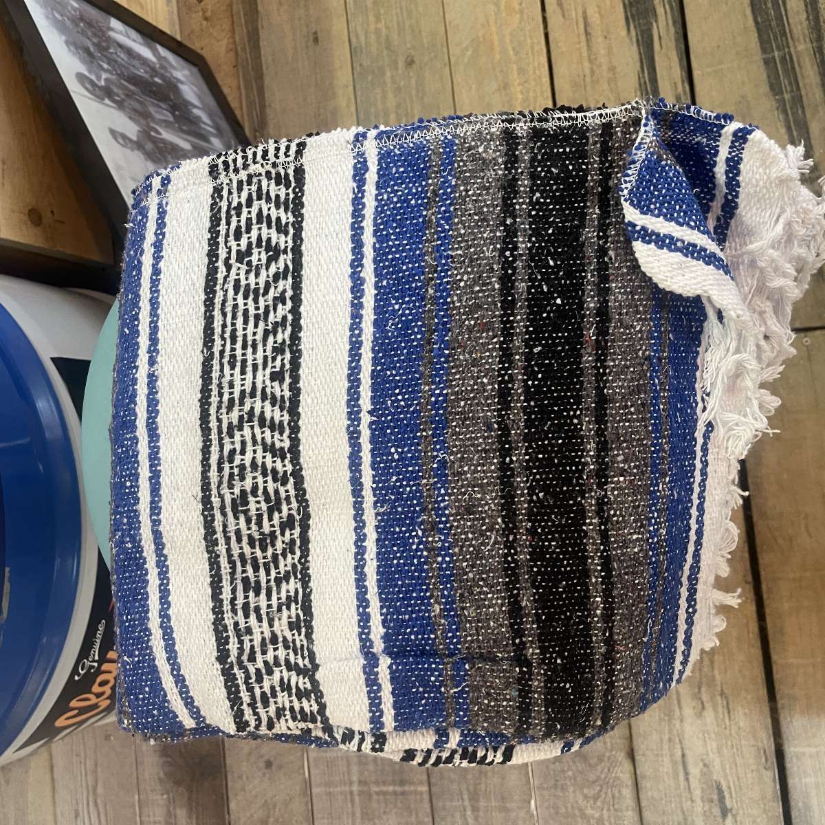 Couverture mexicaine bleu navy