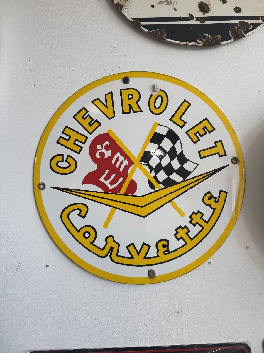 Plaque émaillé corvette