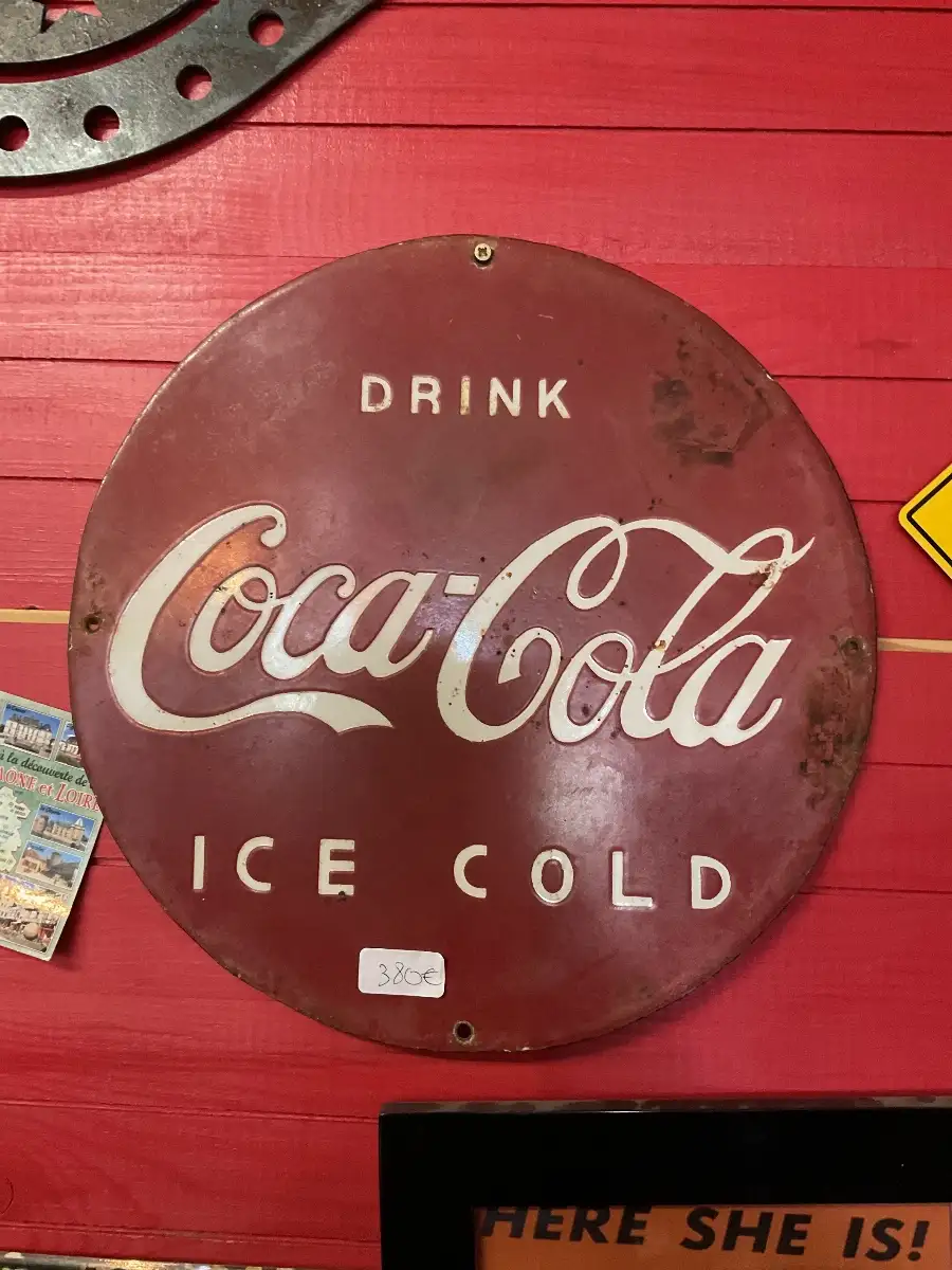 Tôle ronde coca email