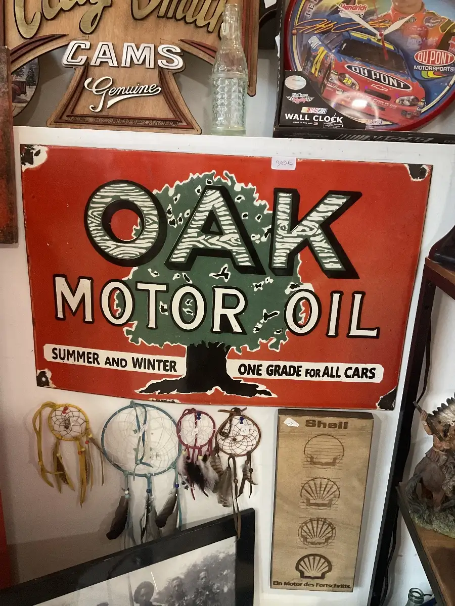 Plaque émaillé Oak motor oil
