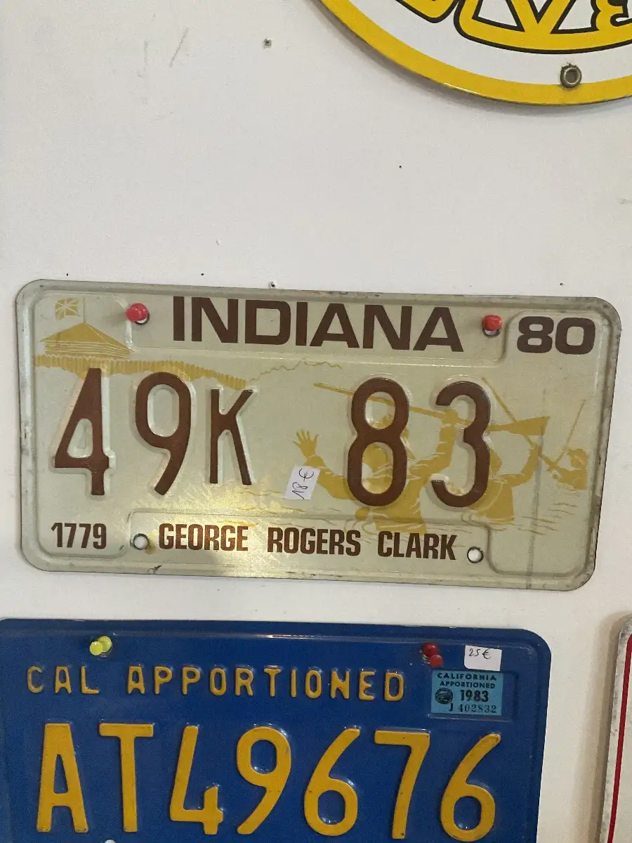 Plaque d’immatriculation Indiana